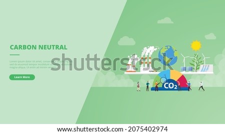 carbon neutral concept for website landing homepage template banner or slide presentation