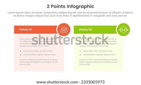 versus or compare and comparison concept for infographic template banner with table box and circle badge with two point list information vector