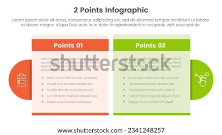 versus or compare and comparison concept for infographic template banner with table box and circle accessories with two point list information