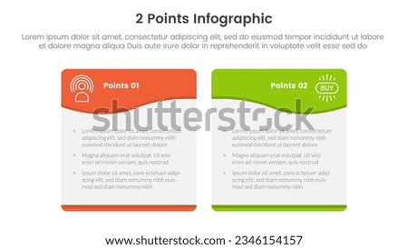 versus or compare and comparison concept for infographic template banner with wave swirl table box with two point list information
