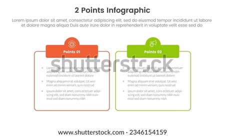 versus or compare and comparison concept for infographic template banner with outline box table with header with two point list information