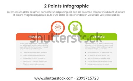 versus or compare and comparison concept for infographic template banner with big box table with bubble circle header badge with two point list information