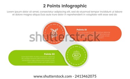 versus or compare and comparison concept for infographic template banner with creative circle and round rectangle shape left and right with two point list information