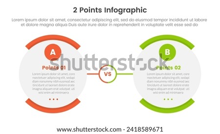 versus or compare and comparison concept for infographic template banner with round egg shape opposite with two point list information