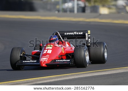 SYDNEY AUSTRALIA-JUNE 2015, Guido Belgiorno-Nettis in action  driving a Ferrari 156/85 Turbo F1 at the Sydney Retro Speedfest, Sydney Motorsport Park on the 6 & 7 June 2015, in Australia