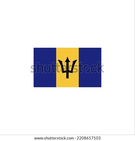 Barbados flag icon flat style design. Barbados flag vector illustration. isolated on white background.