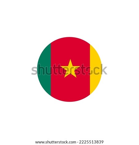 flag circle Cameroon icon flat style design.  flag circle Cameroon vector illustration. isolated on white background.