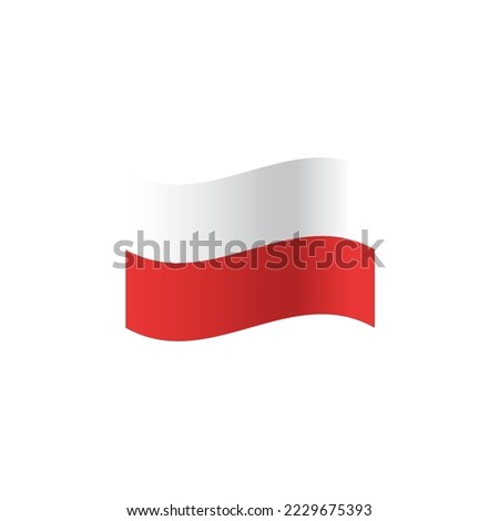 waving Poland flag icon flat style design. waving Poland flag vector illustration. isolated on white background.