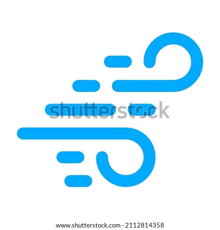 Wind Icon vector. Used for Air Flow, Blowing, Cloud, Sea, Breeze, Storm, nature, Windy doodle blow, gust design, Weather, Climate, Ocean, environment. The Natural movement of the air symbol.
