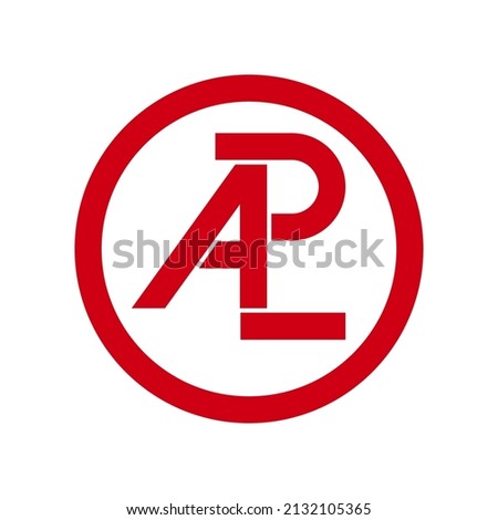 APL letter logo design. AP Lettermark vector illustration. Monogram logo inside circle.