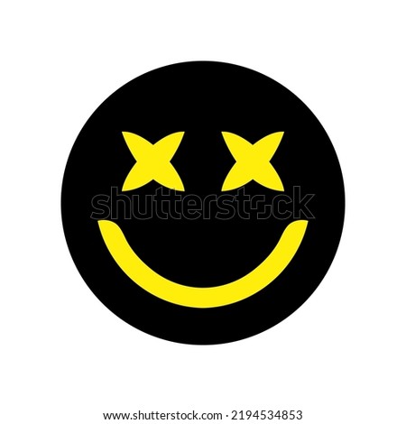 Smile with crossed eyes, dizzy face and smiling icon design. Yellow with x letter eyes. Drunk icon showing mood swings and expression.	