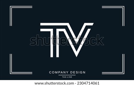 TV, VT, Abstract Letters Logo Monogram