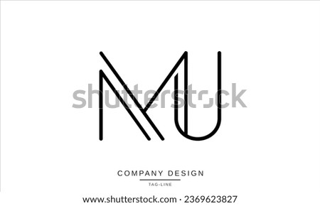 MU, UM, Abstract Letters Logo Monogram