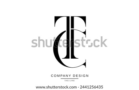 TC, CT Abstract Letters Logo Monogram Design Font Vector