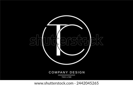 TC, CT Abstract Letters Logo Monogram Design Font Vector