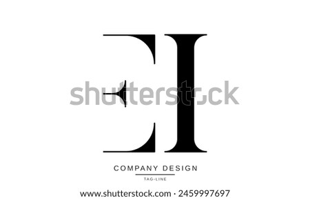 EI, IE Abstract Letters Logo Monogram Design Font Icon