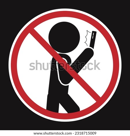Isolated vector illustration of No phone sign. No talking and calling wgile walking icon. Red cell prohibition. Vector black illustration in man calling with red circle crossed out