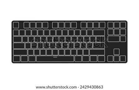 TKL Ten key less Gaming PC Mechanical Keyboard black outline in isolated, symbol, icon, computer peripheral
