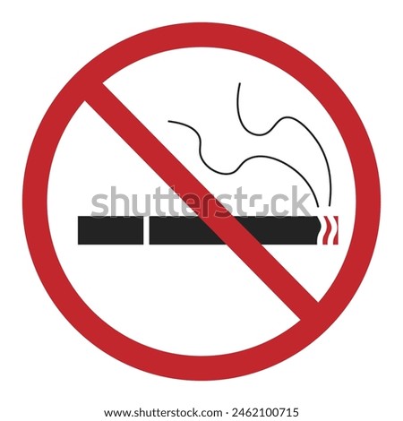 Isolated prohibition sign of do not smoking, fire hazard, for public area safety sign
