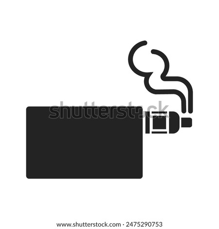 Isolated pictogram icon of electric smoke, vaping, vape smoking graphic element