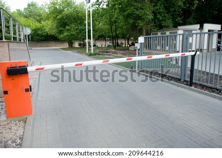 Vehicle security barrier - entrance to the car park
