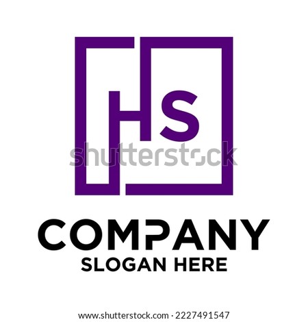 H S lettering with square design vector template Stock fotó © 