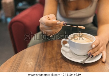 Similar – Image, Stock Photo Anonymous girl in airport terminal