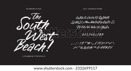 Abstract Marker Brush Font, Beach and Surf Font, include Uppercase and Lowercase Symbols