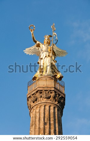 Berlin, Germany - JUNE 26, 2012: Statue Of Victory in Berlin, on a sunny day