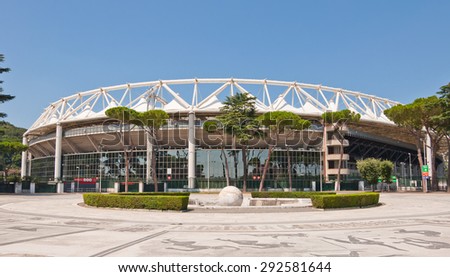 ROMA, ITALY - AUGUST 21, 2011: Olympic Stadium seen from the outside, in Rome, Italy