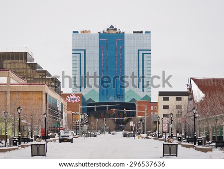 Niagara, Canada - February 11, 2012: Casino at Seneca and 4th street in Niagara, Ontario Canada