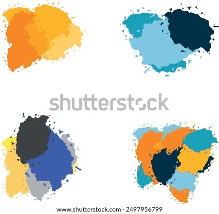 Watercolor ink stains vector illustration .