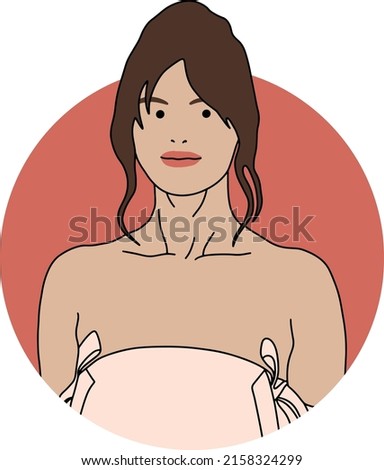 simple line art icon beautiful girl. Selena Marie Gomez American singer, actress, and producer. Triple threat, Disney Channel television series Wizards of Waverly Place, Billboard's Woman of the Year