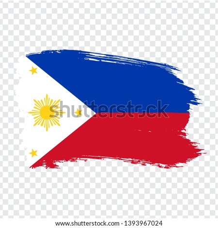 Flag of Philippines from brush strokes.  Flag Philippines on transparent background for your web site design, logo, app, UI. Stock vector. Vector illustration EPS10.