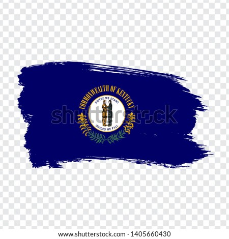 Flag of Kentucky from brush strokes. United States of America.  Flag Kentucky on transparent background for your web site design, logo, app, UI. Stock vector. Vector illustration EPS10.