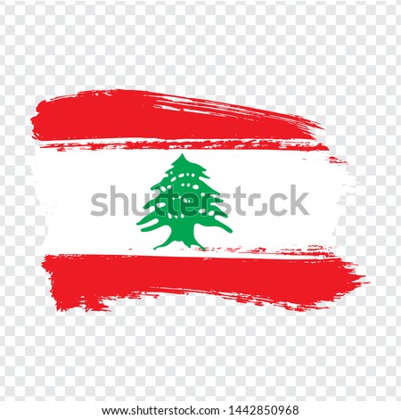 Flag Lebanon from brush strokes.  Flag  Lebanese Republic on  transparent background for your web site design, logo, app, UI. Stock vector. Vector illustration EPS10