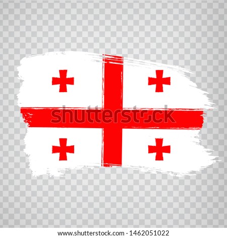 Flag of  Georgia from brush strokes. Flag Georgia  on transparent background for your web site design, logo, app, UI. Stock vector.  EPS10.