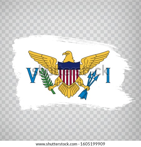 Flag United States Virgin Islands from brush strokes. Flag United States Virgin Islands on transparent background for your web site design, logo, app, UI.  America. Stock vector.  EPS10.