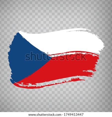 Flag of Czech Republic from brush strokes.  Flag  Czech Republic  on  transparent background for your web site design, app, UI. Stock vector. Vector illustration EPS10