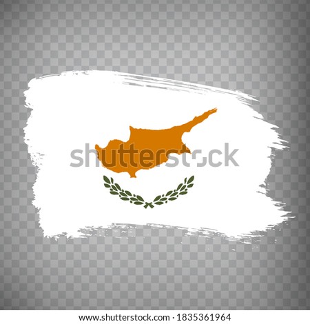 Flag of Cyprus, brush stroke background.  Flag Republic of Cyprus on transparent background for your web site design, logo, app. EPS10.