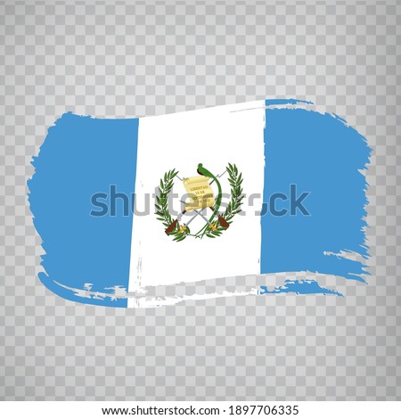 Flag of Guatemala brush stroke background.  Flag Republic of Guatemala on transparent background for your web site design, app.  Central America. EPS10.