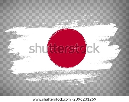 Flag Japan from brush strokes.  Flag  Japan on  transparent background for your web site design, app, UI. Stock vector. Vector illustration EPS10