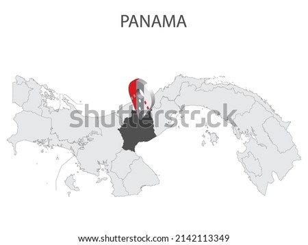 Location Cocle Province on map Panama. 3d location sign similar to the flag of  Cocle. Quality map  with  Regions of the Panama for your design. EPS10