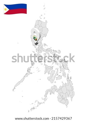 Location Province of Pampanga on map Philippines. 3d location sign  of  Pampanga. Quality map with  provinces of  Philippines for your design. Vector illustration. EPS10.