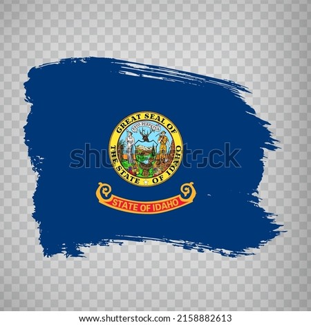 Flag of  Idaho from brush strokes. United States of America. Flag Idaho on transparent background for your web site design, logo, app, UI. Stock vector. EPS10.