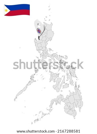 Location Province of La Union on map Philippines. 3d location sign  of Province La Union. Quality map with  provinces of  Philippines for your design. Vector illustration. EPS10.