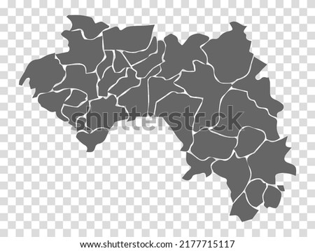 Blank map Guinea. High quality map Prefectures of Guinea on transparent background for your web site design, logo, app, UI. Stock vector.  EPS10. 