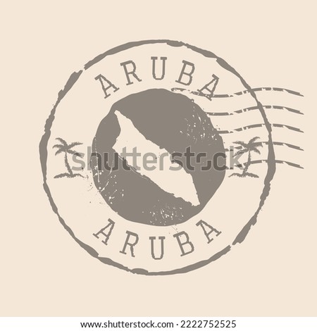 Stamp Postal of  Aruba. Map Silhouette rubber Seal.  Design Retro Travel. Seal of Map Aruba grunge  for your design.  EPS10