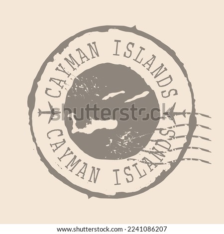 Stamp Postal of  Cayman Islands. Map Silhouette rubber Seal.  Design Retro Travel. Seal of Map Cayman Islands grunge  for your design.  EPS10