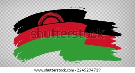 Flag Malawi brush stroke background.  Flag waving Malawi on transparent background for your web site design, app, UI.  EPS10.